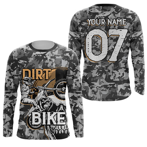 Camouflage Dirt Bike Jersey Personalized UPF30+ Motocross Kid Adult MX Racing Shirt NMS1213