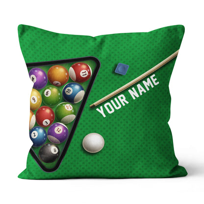 Personalized Green Billiard Table 3D Printed Throw Pillow Billiard Gifts TDM0780