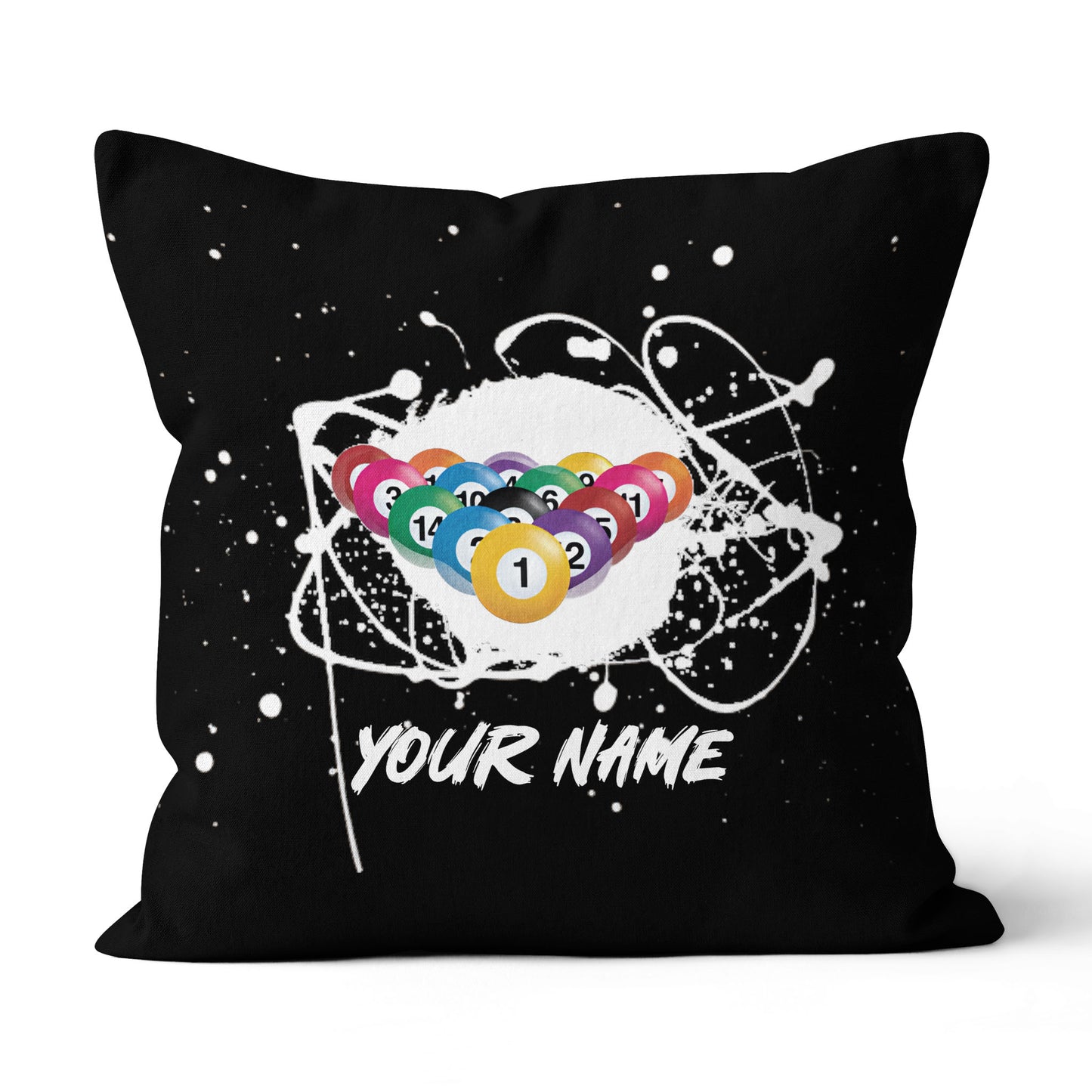 Custom Grunge Billiard Balls Black Pillow, Personalized Pillows Billiard TDM0791