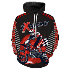 Load image into Gallery viewer, Red Dirt Bike Hoodie Adult UV Custom Motocross Hooded Jersey Extreme Off-Road Motorcycle Hoodie PDT445
