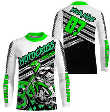 Load image into Gallery viewer, Kid&amp;adult custom Dirt Bike jersey green UPF30+ extreme motocross racing shirt off-road motorcycle PDT413