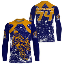 Load image into Gallery viewer, Blue custom Motocross riding jersey youth men women MX racing UPF30+ off-road extreme motorcycle PDT118