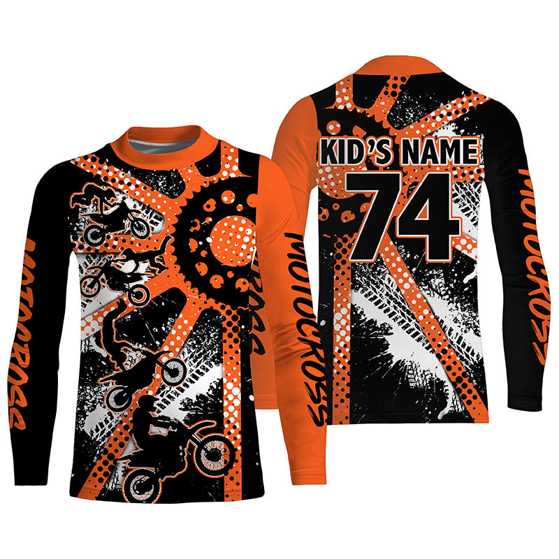 Dirt bike freestyle kid men women custom MX jersey UPF30+ orange Motocross gear racing shirt PDT300