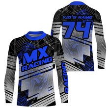 Load image into Gallery viewer, Custom Blue Dirt Bike Jersey Youth Men Women UPF30+ Motocross Racing Shirt Motorcycle MX Off-Road PDT381