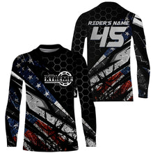 Load image into Gallery viewer, Extreme custom dirt bike jersey kid men women USA Patriotic UV Motocross shirt for biker motorcycle PDT409