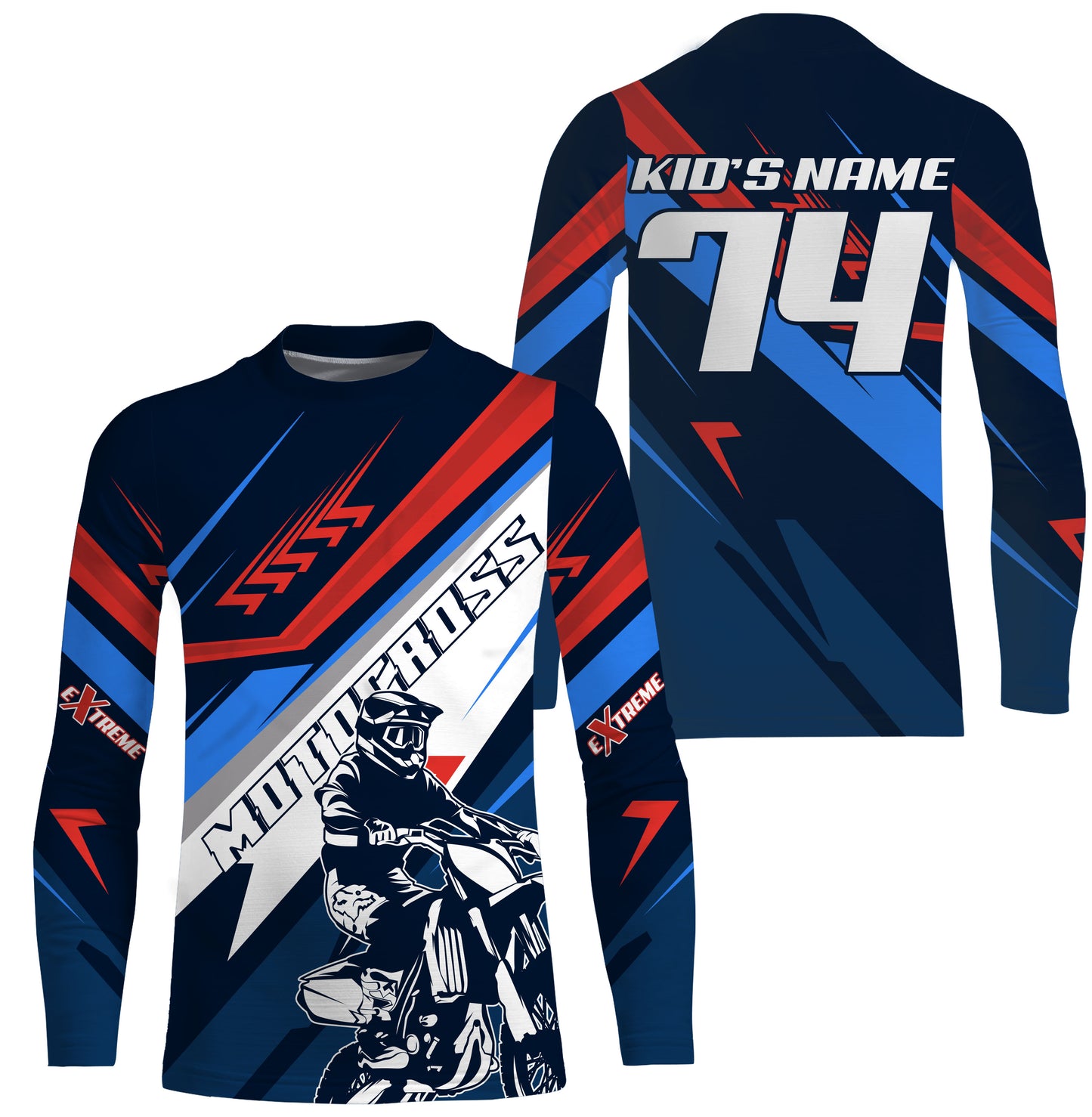 Extreme Motocross jersey personalized UPF30+ kid adult dirt bike racing long sleeves offroad Biker NMS1092