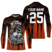 Load image into Gallery viewer, Extreme Motocross skull personalized jersey UPF30+ dirt bike long sleeves Hell Crosser motorcycle NMS1052