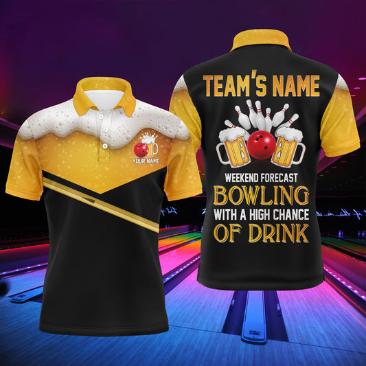 Funny Men Polo Bowling Shirt Personalized Beer Lovers Men Bowlers Short Sleeve Polo NBP59
