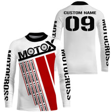 Load image into Gallery viewer, Kid men women Motocross racing jersey dirt bike custom red white shirt UPF30+ extreme racewear PDT90