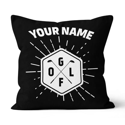 Golf Club Labels Black White Custom Throw Pillow Personalized Golf Gifts LDT1135