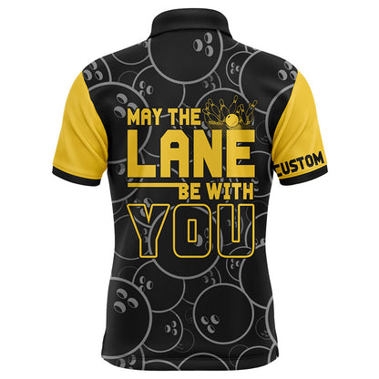 Personalized Men Polo Bowling Shirt, May The Lane Be with You Short Sleeves Bowlers Jersey NBP37