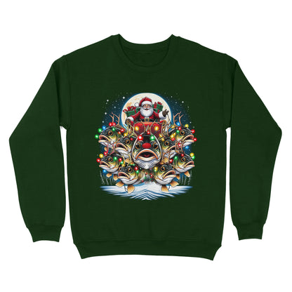 Sweatshirt - Nine Bass fish as Santa's Reindeer