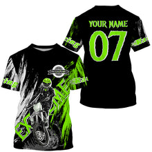Load image into Gallery viewer, Extreme Motocross off-road jersey green UPF30+ youth adult custom dirt bike racing shirt PDT338