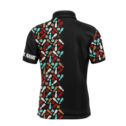 Funny Men Polo Bowling Shirt Personalized Short Sleeve Polo for Men Bowlers Aways Use Three Fingers NBP57
