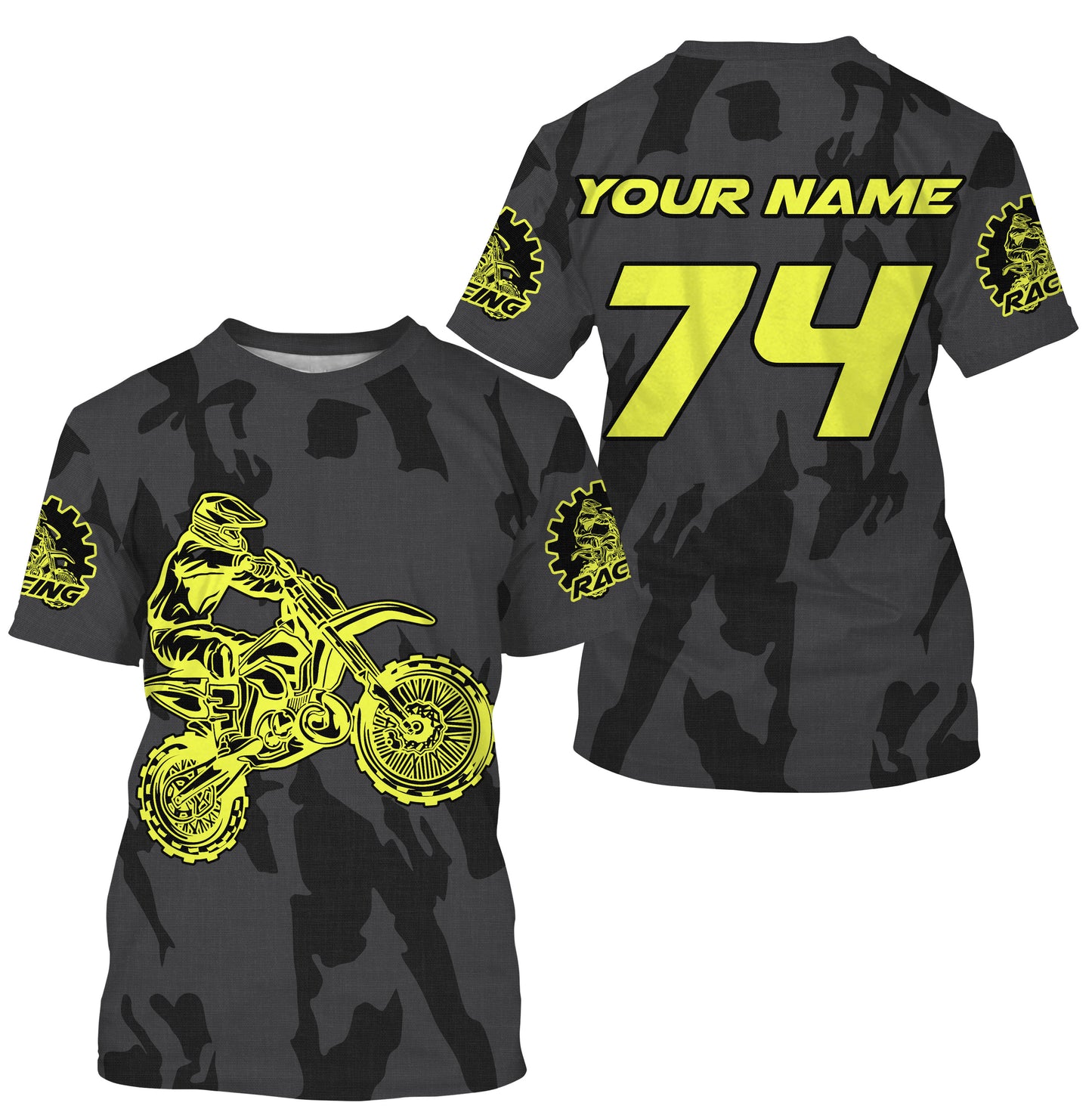 Custom number&name dirt bike racing jerseys black motocross youth men women UV offroad long sleeve PDT164