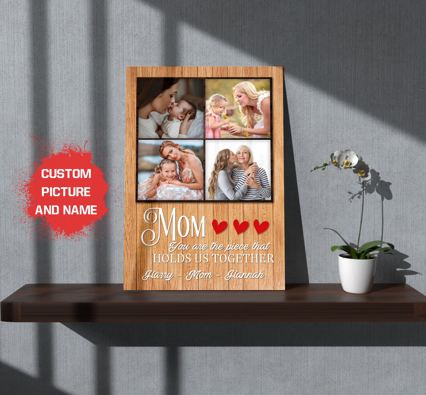 Personalized Mom Canvas| Mom You Hold Us Together| Mother's Day Gift, Gift for Mom, Gift for Mother, Mom Birthday JC223