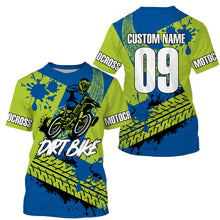 Load image into Gallery viewer, Motocross jersey personalized kid men women UV dirt bike youth green MX racing shirt motorcycle PDT110