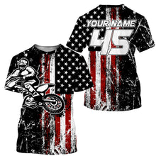 Load image into Gallery viewer, custom Dirt Bike jersey kid adult upf30+ American motocross off-road shirt motorcycle patriotic PDT436