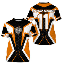 Load image into Gallery viewer, Adult&amp;kid custom Motocross jersey MX off-road UPF30+ racing orange dirt bike shirt motorcycle PDT329