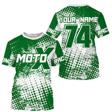 Load image into Gallery viewer, Custom kid adult dirt bike jersey Green Motocross shirt UPF30+ extreme racing racewear motorcycle PDT386