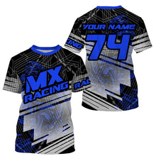 Load image into Gallery viewer, Custom Blue Dirt Bike Jersey Youth Men Women UPF30+ Motocross Racing Shirt Motorcycle MX Off-Road PDT381
