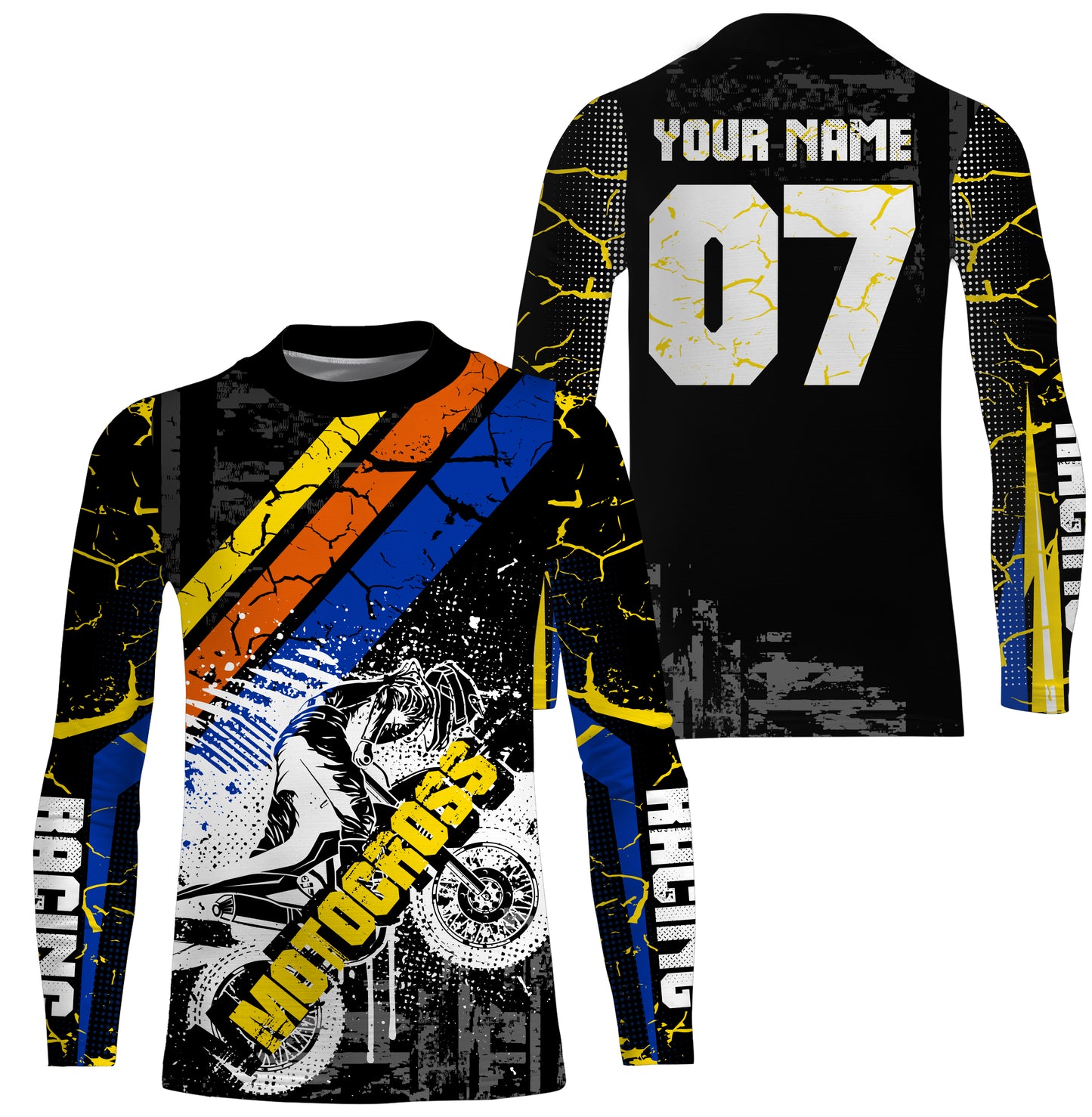 Black MX jersey custom kids men women Motocross racing UPF30+ dirt bike off-road shirt motorcycle PDT129