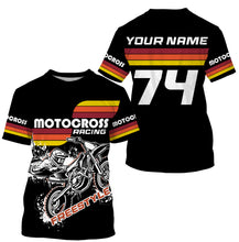 Load image into Gallery viewer, Adult&amp;kids custom black dirt bike jersey UPF30+ Motocross off-road biker motorcycle MX shirt PDT204