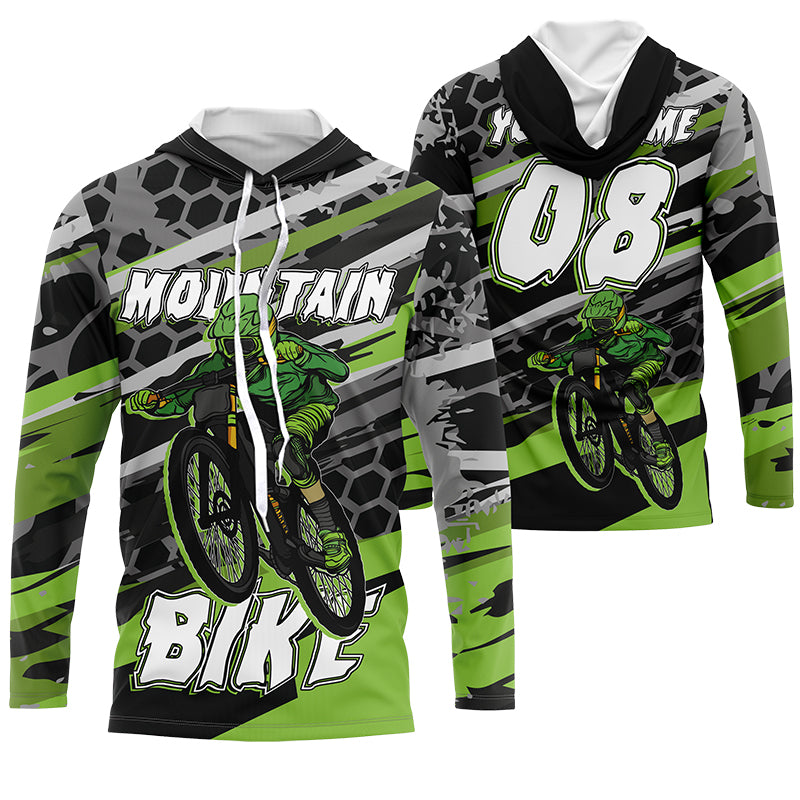 Green MTB jersey UPF30+ mountain bike jersey kids bike shirt mens downhill clothes cycling gear| SLC256