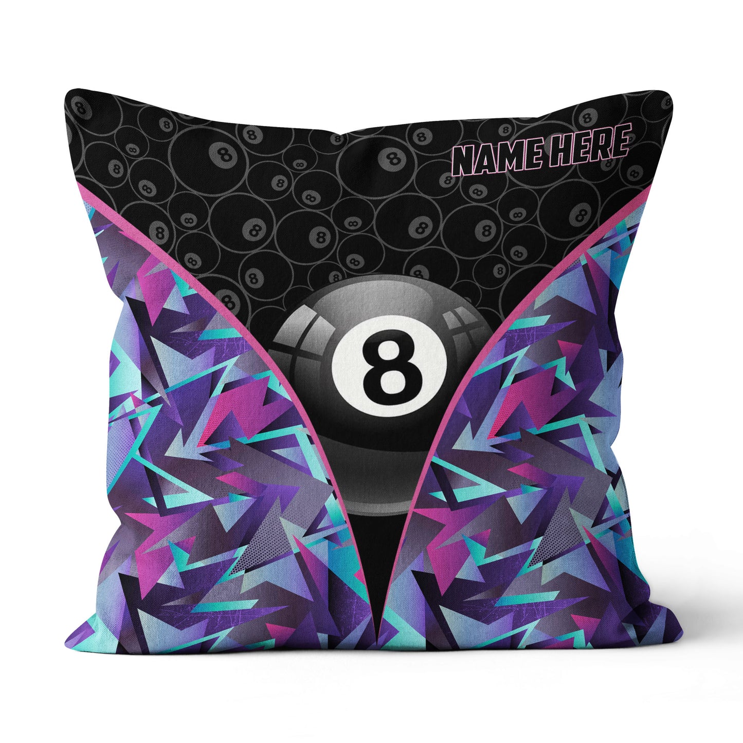 Personalized 8 Ball Pool Throw Pillow Custom Name Billiard Pillows Gifts TDM0843