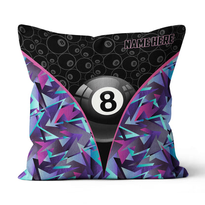 Personalized 8 Ball Pool Throw Pillow Custom Name Billiard Pillows Gifts TDM0843