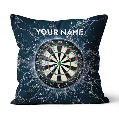 Water Thunder Dartboard Custom Name Throw Pillow Personalized Darts Gift LDT1120