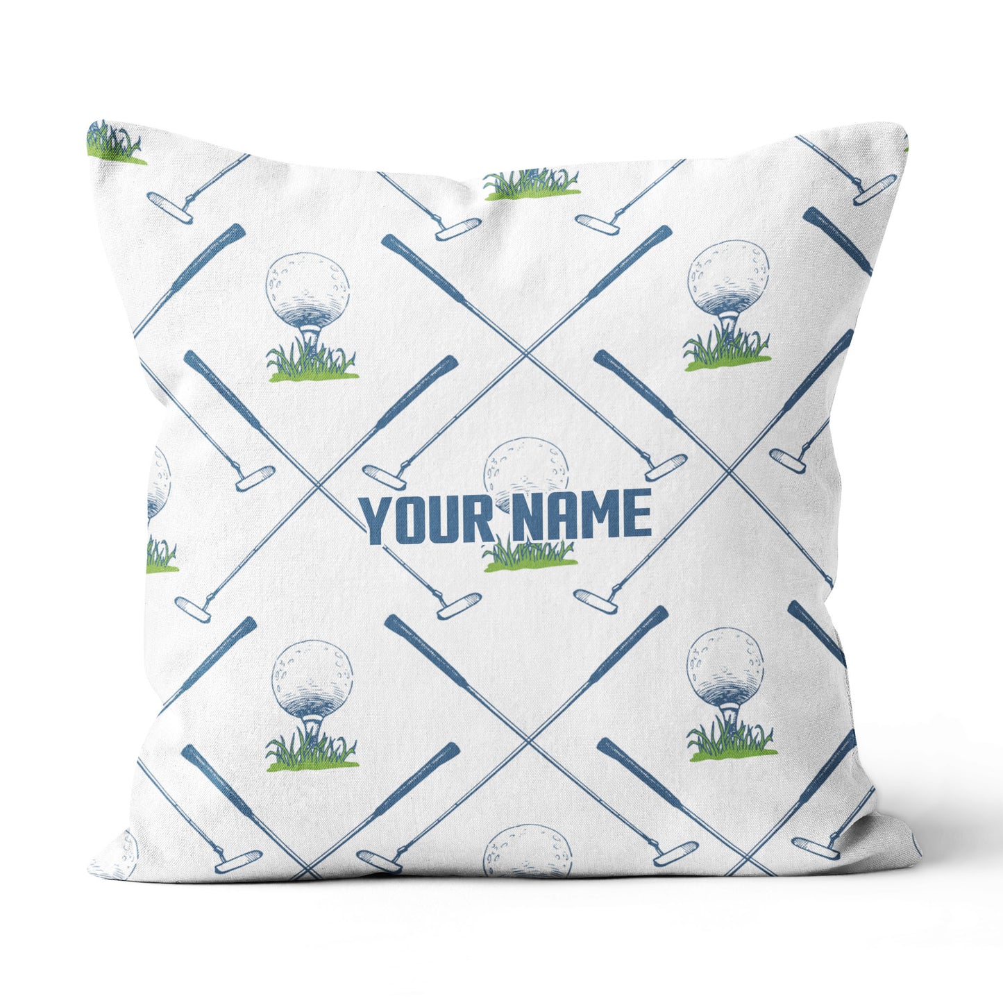 Golf Putter And Ball Custom Golf Throw Pillow Personalized Golfing Gifts LDT1094