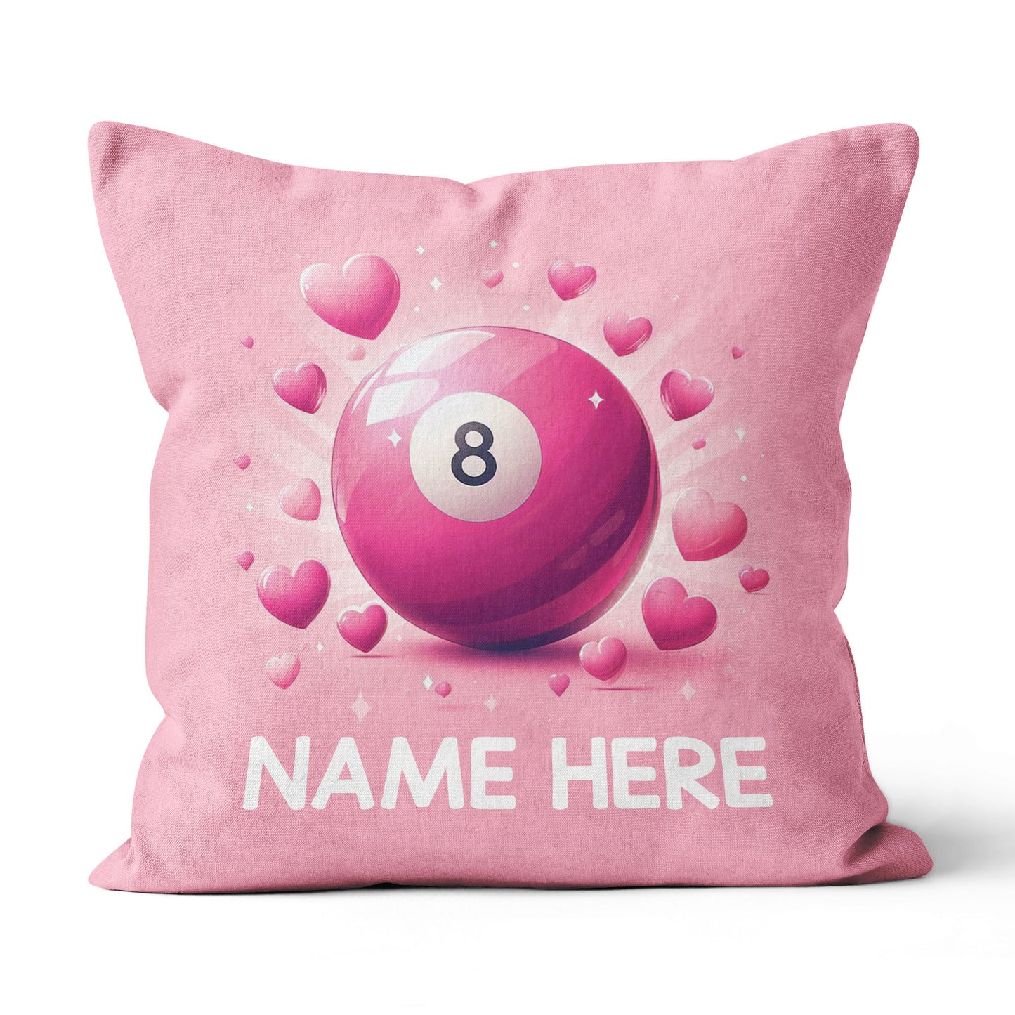 Personalized Funny Pink 8 Ball Billiard With Hearts Pillow Valentine Gifts VHM0939