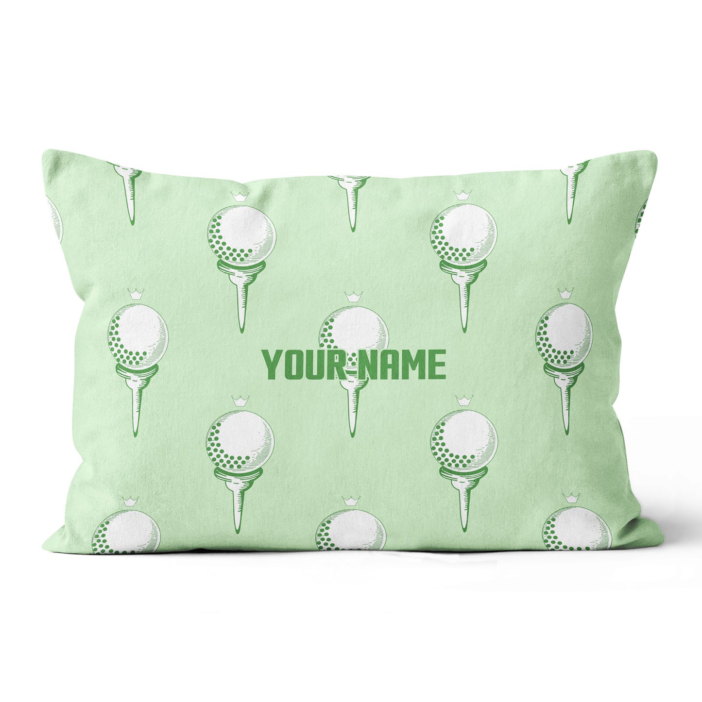 Green Golf Ball On Tee Personalized Pillow For Golfers Custom Golf Gifts LDT1095