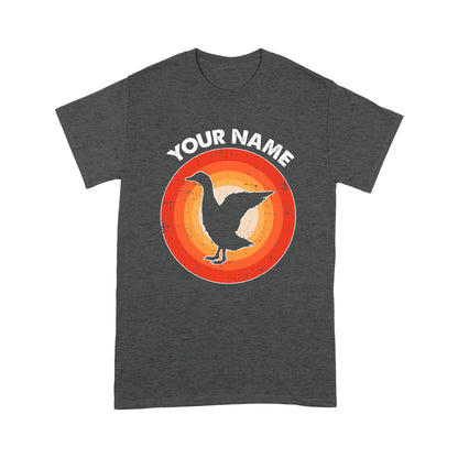 Goose Retro Vintage Sunset Custom Name Shirt, Goose Hunting Shirt, Personalized Gift for Goose Bird Lover Standard T-shirt FSD2347D08