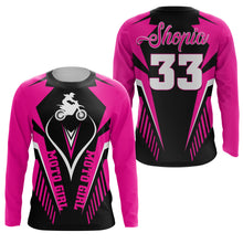 Load image into Gallery viewer, MotoGirl Custom Motocross Jersey UPF30+ Adult&amp;Kid Pink Dirt Bike Racing Women MX Motorcycle| NMS850