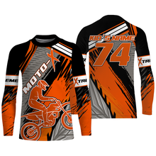 Load image into Gallery viewer, Custom orange motocross jersey UV protect kid&amp;adult dirt bike extreme MotoX off-road long sleeve| NMS885
