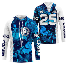 Load image into Gallery viewer, Personalized blue MX jersey extreme UPF30+ kid youth adult Motocross off-road motorcycle shirt PDT70