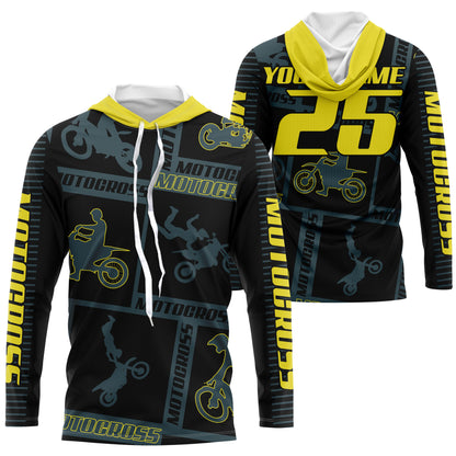 Kid adult youth Motocross jersey UPF30+ MX racing blue off-road shirt dirt bike extreme motorcycle PDT113