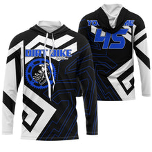 Load image into Gallery viewer, Custom dirt bike jersey blue UPF30+ kids adults motocross racing long sleeves motorcycle off-road NMS1036