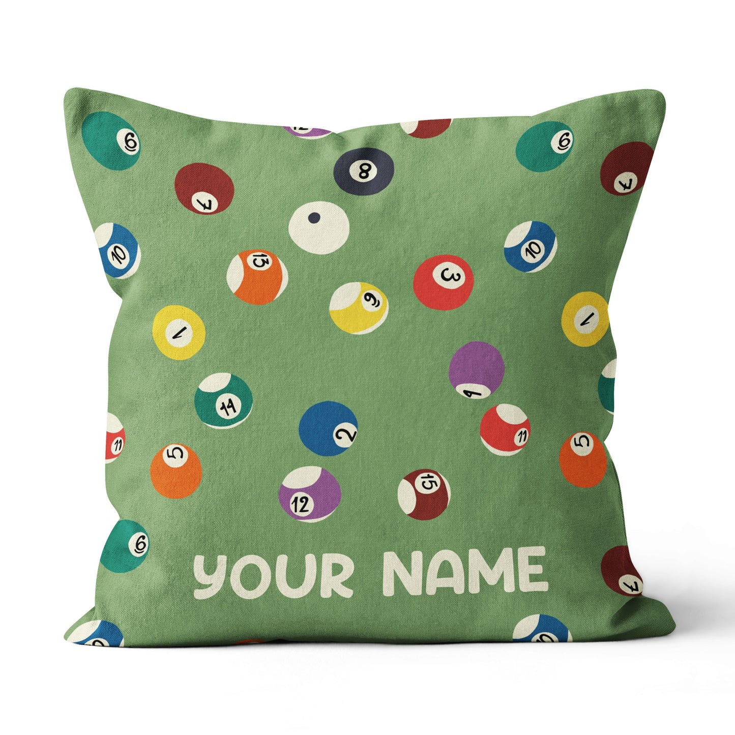 Customized Billiard Balls Full Printing Green Pillow For Billiard Lover TDM0751
