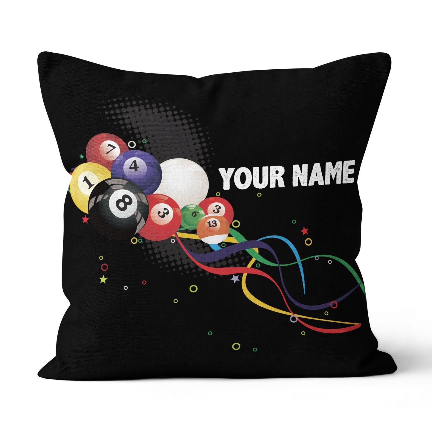 Custom Pillow Multicolor Billiard Balls Customized Pillows Billiard Gift TDM0782
