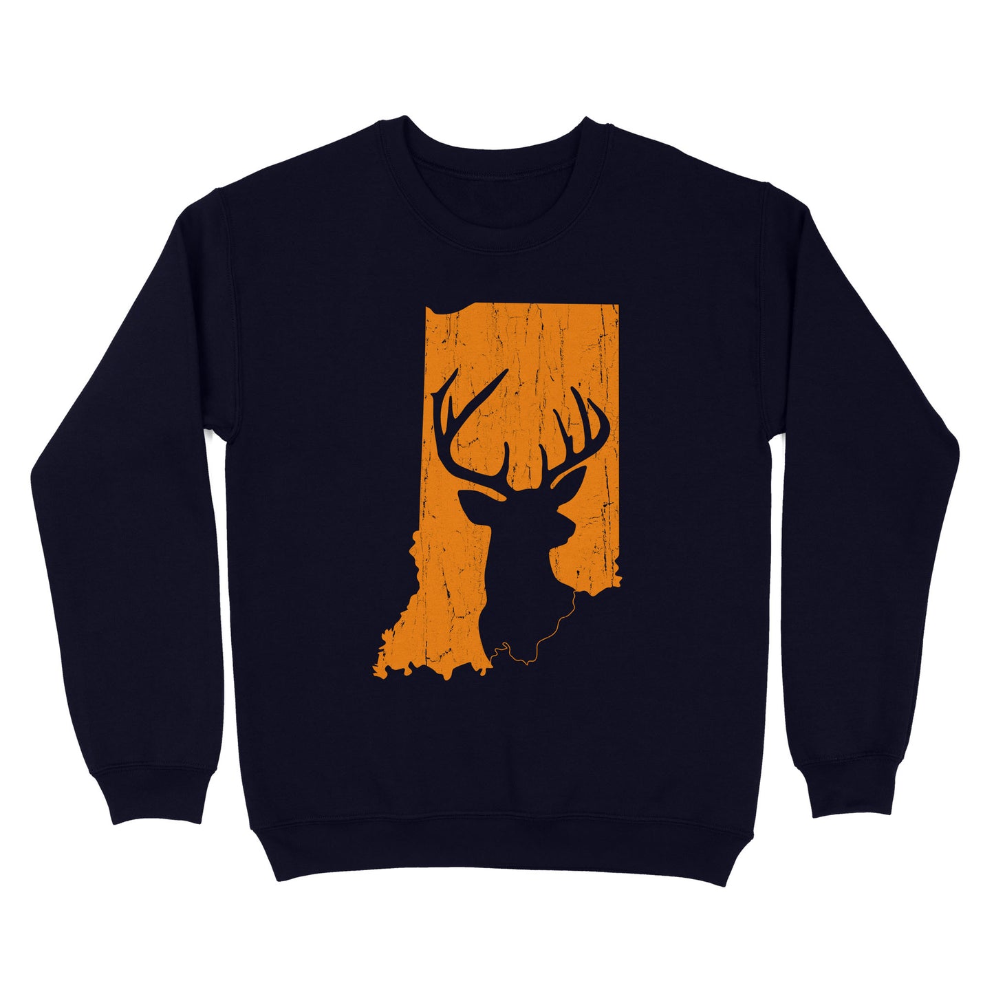 Bucks of Indiana deer hunting hunter orange, Indiana hunting, deer hunting shirt D03 NQS2920 Standard Crew Neck Sweatshirt