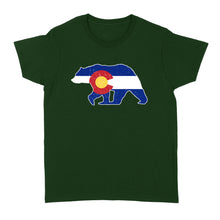 Load image into Gallery viewer, Colorado bear hunting Women's T-shirts, CO State Flag Bear Hunter - NQSD233
