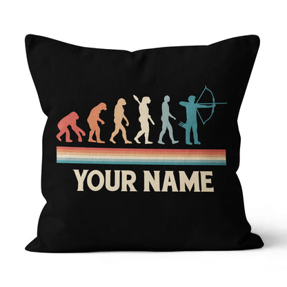 Personalized Funny Archers Evolution Archery Retro Vintage Throw Pillows TDM0778