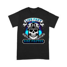 Load image into Gallery viewer, Motocycle Men T-shirt - Live Fast Ride Faster, Cool Skull Riding Tee Motocross Off-road Racing Shirt| NMS128 A01