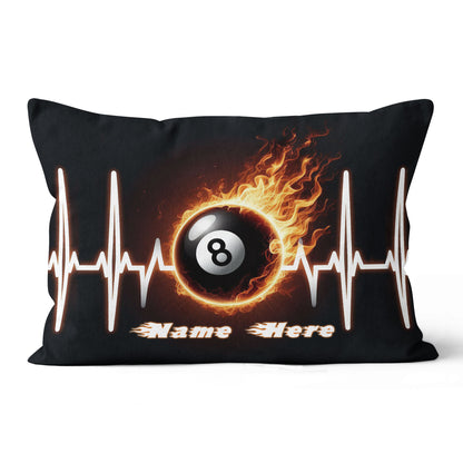 Funny Heartbeat Pulse 8 Ball Pool Flame Customized Name Billiard Pillows TDM0890