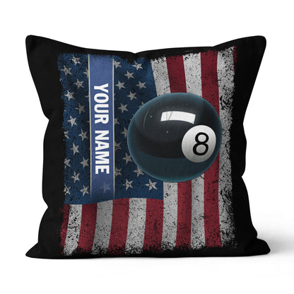 Patriotic American Flag Custom 8 Ball Pool Billiard Sports Throw Pillows TDM0773