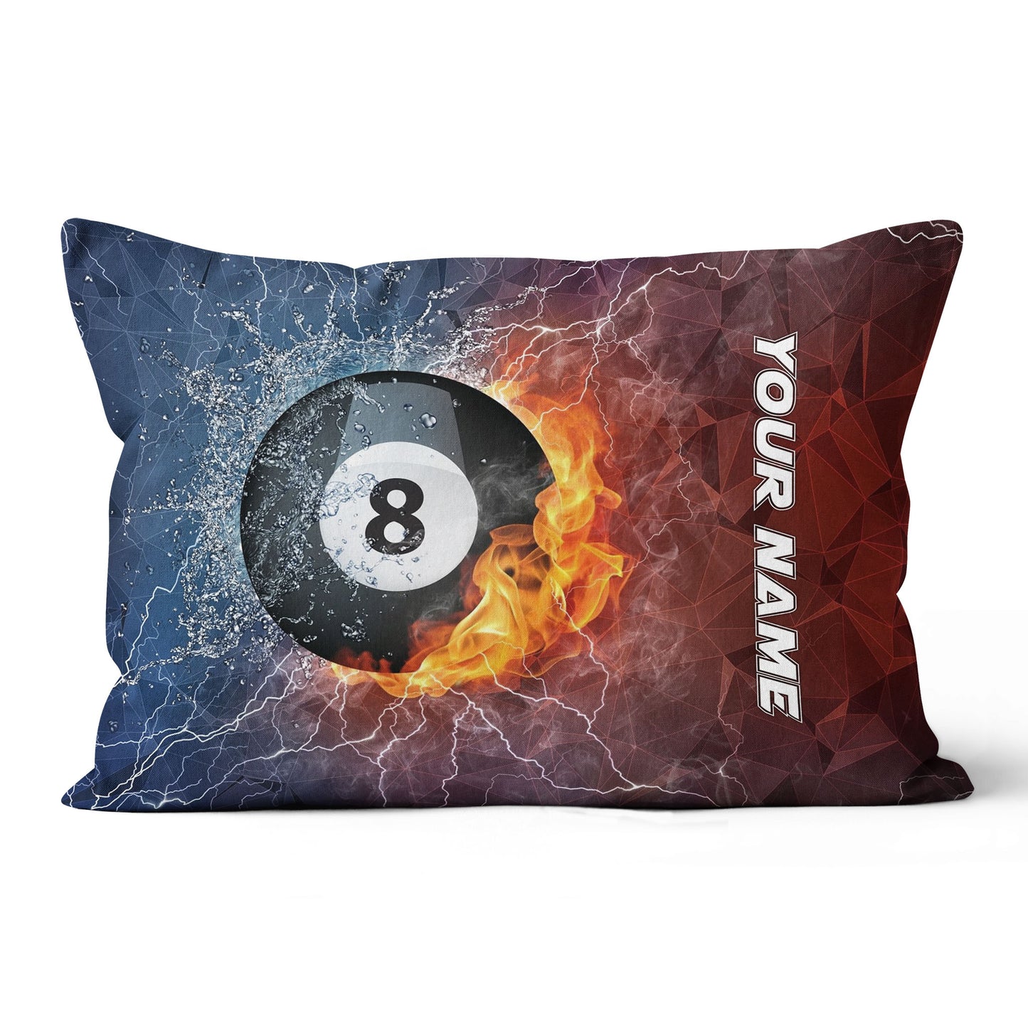 8 Ball Pool On Fire And Water Billiards Pillow Best Custom Throw Pillows TDM0745