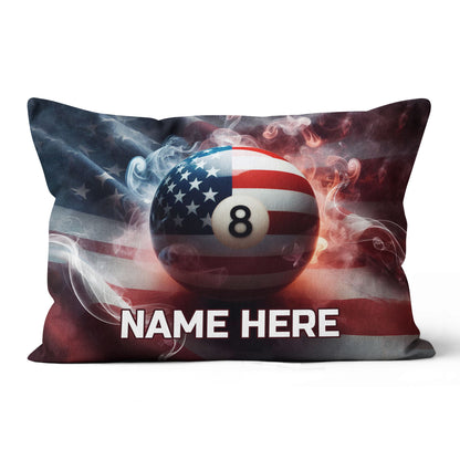 Personalized US Flag Smoke 8 Ball Billiard Pillow Custom Billiards Gifts VHM0923